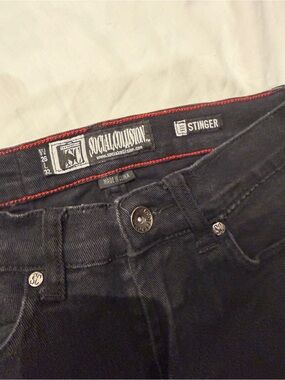 Social Collision Music Defines Society Black Skinny Jeans Men’s 26x32